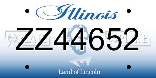 ZZ44652 Illinois License Plate