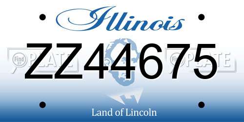 ZZ44675 Illinois License Plate