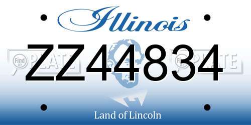 ZZ44834 Illinois License Plate