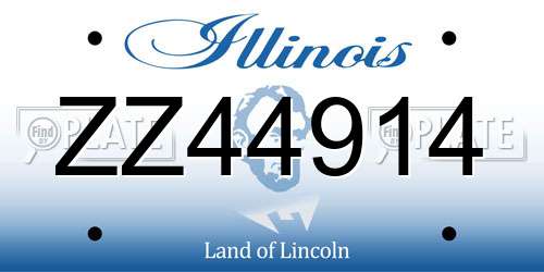 ZZ44914 Illinois License Plate