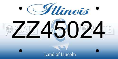 ZZ45024 Illinois License Plate