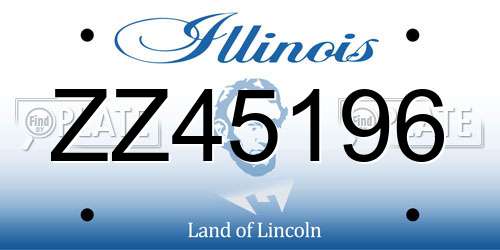 ZZ45196 Illinois License Plate