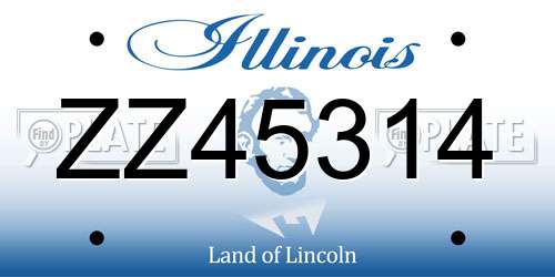 ZZ45314 Illinois License Plate