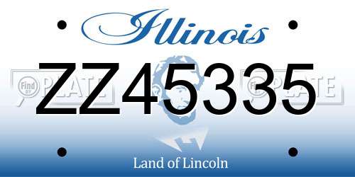 ZZ45335 Illinois License Plate