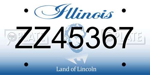 ZZ45367 Illinois License Plate