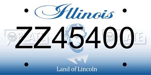 ZZ45400 Illinois License Plate