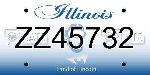 ZZ45732 Illinois License Plate