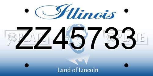 ZZ45733 Illinois License Plate