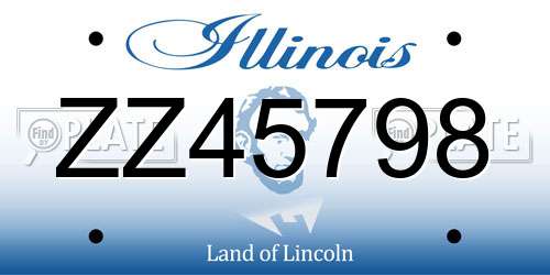ZZ45798 Illinois License Plate