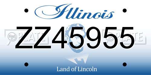 ZZ45955 Illinois License Plate