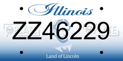 ZZ46229 Illinois License Plate
