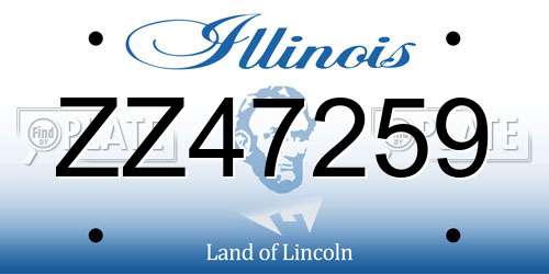 ZZ47259 Illinois License Plate