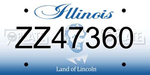ZZ47360 Illinois License Plate