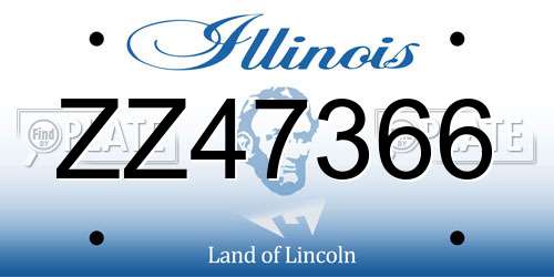 ZZ47366 Illinois License Plate