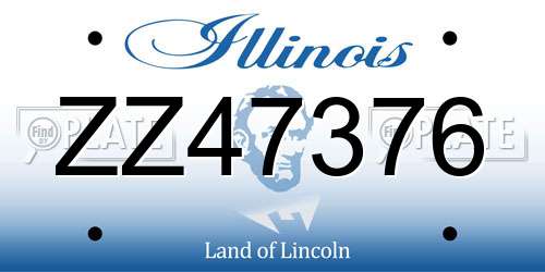 ZZ47376 Illinois License Plate