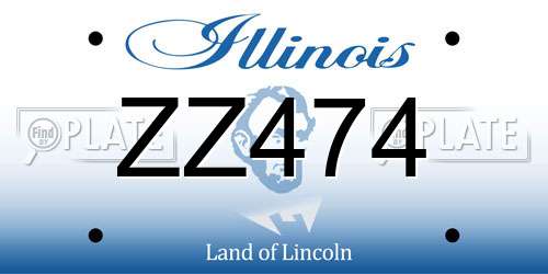 ZZ474 Illinois License Plate
