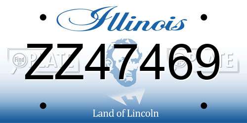 ZZ47469 Illinois License Plate