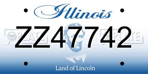 ZZ47742 Illinois License Plate