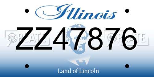 ZZ47876 Illinois License Plate
