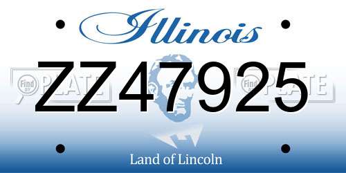 ZZ47925 Illinois License Plate