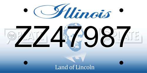 ZZ47987 Illinois License Plate