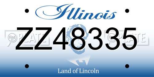 ZZ48335 Illinois License Plate