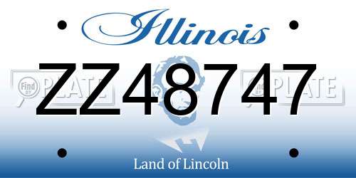 ZZ48747 Illinois License Plate