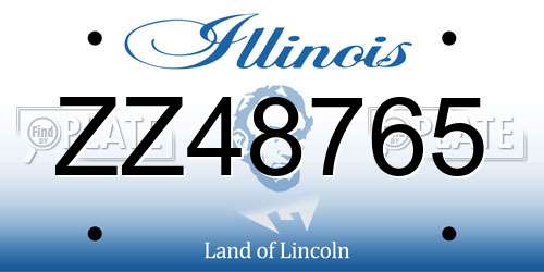 ZZ48765 Illinois License Plate