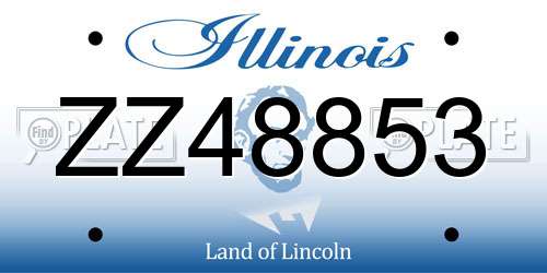 ZZ48853 Illinois License Plate