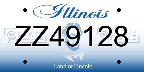 ZZ49128 Illinois License Plate
