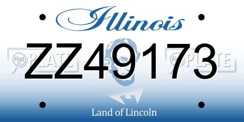 ZZ49173 Illinois License Plate