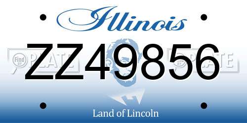 ZZ49856 Illinois License Plate