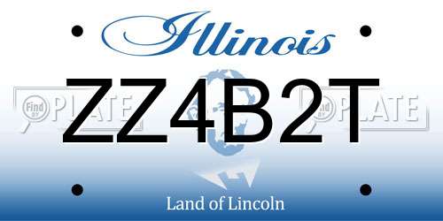 ZZ4B2T Illinois License Plate