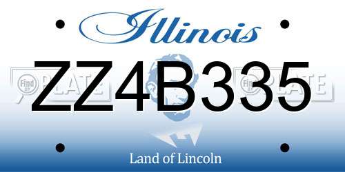 ZZ4B335 Illinois License Plate