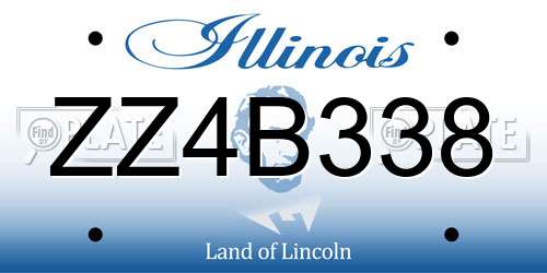 ZZ4B338 Illinois License Plate