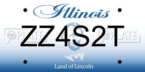 ZZ4S2T Illinois License Plate