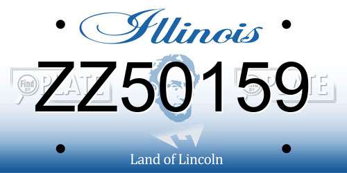 ZZ50159 Illinois License Plate