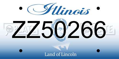 ZZ50266 Illinois License Plate