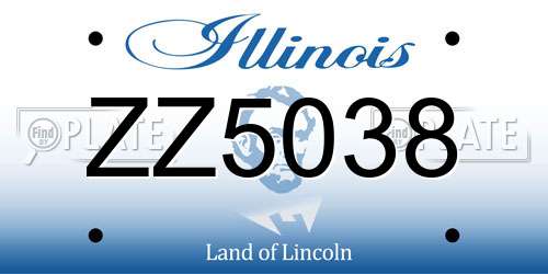 ZZ5038 Illinois License Plate