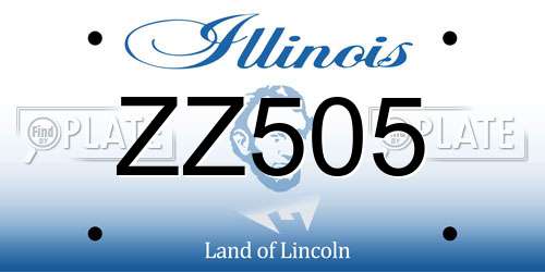 ZZ505 Illinois License Plate