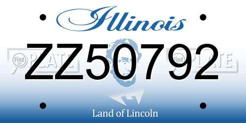 ZZ50792 Illinois License Plate