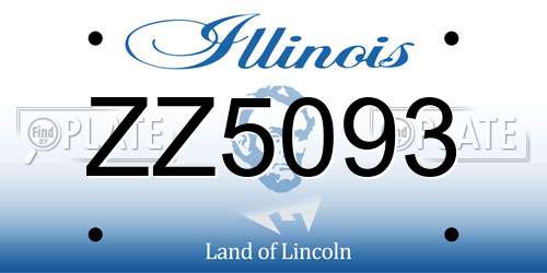 ZZ5093 Illinois License Plate