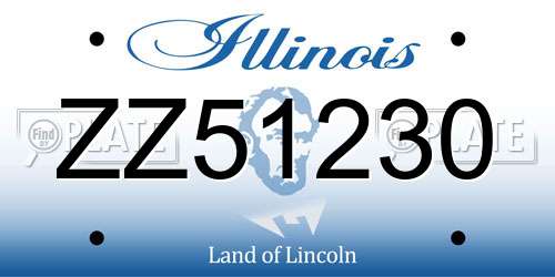 ZZ51230 Illinois License Plate