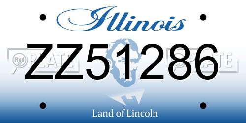 ZZ51286 Illinois License Plate