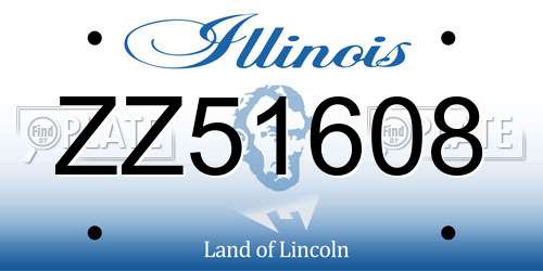 ZZ51608 Illinois License Plate