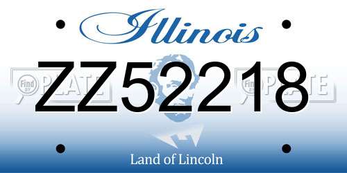 ZZ52218 Illinois License Plate