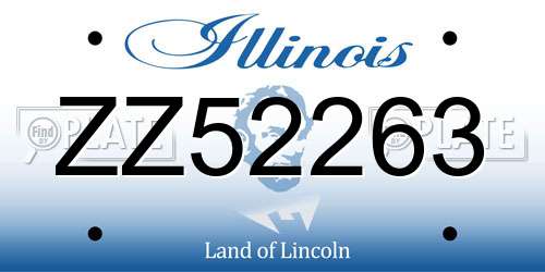 ZZ52263 Illinois License Plate