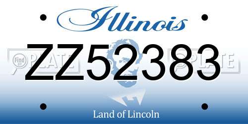 ZZ52383 Illinois License Plate