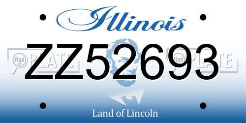 ZZ52693 Illinois License Plate