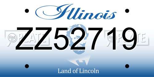 ZZ52719 Illinois License Plate